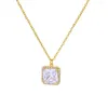 Naszyjniki wiszące luksus błyszczący kryształowy naszyjnik z cyrkonem dla kobiet 18 -karatowy gold biżuteria do dekoracji łańcuch estetyczny urok akcesoria
