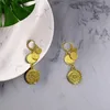 Hoop Earrings Moon Jewelry Arab Gold Color Trendy Coin Drop Dangle For Women Long Round Earring Pendientes