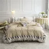 Jupe de lit Style princesse, ensemble de literie en coton et dentelle blanche, housse de couette, taie d'oreiller en lin, drap-housse, HomeTextile, 4 pièces