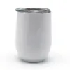 Factory Wholesale Sublimation Blank Double Wall 12oz Stainless Steel Stemless Wine Tumbler