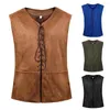 Herenvesten Steampunk-kostuumvest Renaissance Stijlvol Vintage Gotisch vest met veters