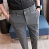 Men's Suits High Quality Men Plus Size Slim-fit Business Formal Wear Suit Pants Elastic-waist Casual Fine Cotton