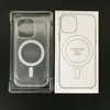 Magroge Transparent Clear Acrylic Magnetic stötsäker TPU Telefonfodral för iPhone 15 14 13 12 11 Pro Max Plus Mini XR XS X 8 7 Plus Magsafe Charger Ultra Case