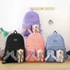 Schooltassen 4 Stuks Kawaii Canvas Schooltas Voor Tienermeisjes College Leuke Rugzak Portemonnee Grote Capaciteit Satchel Student Shopper Rugzak