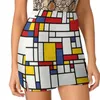 Spódnice Piet Mondrian Abstract Art z lat 60. Red Blue Yellow Damska spódnica mini linia z ukrytą kieszenią