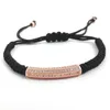 Todo-anil arjandas masculino macrame pulseiras ouro longo tubo micro pave cz cobre macarrão contas briading macrame pulseira294n