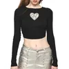Vrouwen T-shirts Vrouwen Y2k Backless Tie Up Crop Tops Sexy Bodycon Hollow Out Shirt Slim Fit Effen Kleur blouses StreetWear Kleding
