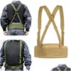 Midjestöd Mens Army Military Molle Belt Suspenders X H-formad backstrap-stridsbelagjakt i midjan med mjuk vadderad dropp Deli Dhron