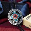 Strikjes Retro Stijl Totem Stropdas Clip Leer Gevlochten Touw Bolo Tie Decoraties