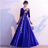 エスニック服ナショナルスタイルの女性エレガントローブモダンチョンサムチャイニーズクラシックガウンアジア夏のドレス