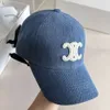 Paar Sports Designer Ball Cap Outdoor Baseball voor vrouwelijke denim blauwe zonnebrandcrème C Cap Celi Hat 8TQ0