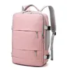 Ryggsäckspaket utomhuspåsar rosa kvinnor reser ryggsäck vatten avvisande anti-stöld stilfulla dagpackväska med bagage rand USB laddning port 230925