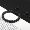 Bracelet perlé Couples réglables Bracelets 8mm Perles Noir Blanc Tressage Macramé Amoureux Bracelet Pour Femmes Hommes Distance Bijoux Pulseras 230925