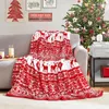 Blankets Christmas Fleece Blanket Throw Snow Reindeer Red Holiday Home Decor For Bed Couch Sofa