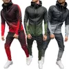 Survêtements pour hommes Sports d'hiver Costume Hommes 2019 Mode Hommes Survêtement Dégradé Couleur Sport Sweat À Capuche Pantalon Pantalon Ensemble Survêtements Hommes J230925