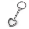 Key Rings Floating Locket Keychains 30X8Mm Fl Rhinestone Heart Glass Ring Fit Charms Chain Fashion Keyring Drop Delivery Jewelry Dh2Vs