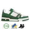 2023 AAA+ Qualidade Mulheres Menções Designer Sapatos Rosa Monogramas Denim Virgílio azul Abloh Abloh White Black Calfskin Leather Trainer Luxury Casual Sneakers Low Sneakers