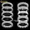 Double Tennis Rings Iced Out 925 Silver Vvs Lab Diamond Eternity Band Fine Jewelry 6.5mm Black and White Moissanite Wedding Band