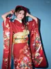 Etnische kleding Japanse kimono met riem Formele kleding Vibrerende mouwen Traditioneel 160 cm lengte Kleding Lang pak voor Po-shoot