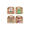 Emballage cadeau 4pcs Boîtes de Noël Arbre de Noël Elk Père Noël Année Fournitures de fête Emballage Boîte de papier Décorations pour la maison Drop