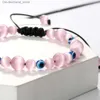 Bedelarmbanden Blauw Boze Oog Kralenarmbanden Natuurlijke Cat Eye Steen 6 8mm Opaal Mannen Armbanden Verstelbare Vrouwen Armband Geluk Yoga Sieraden Geschenken Q230925