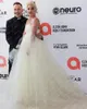 Party Dresses Ivory Tulle Celebrity Strapless Long Women Puffy Evening Gowns Red Carpet Designer Elegant Prom