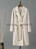 Misto lana da donna Topcoat Cappotto di lana Double Sided Donna Autunno Inverno Ispessimento Ulster Manica intera Moda tinta unita Elegante Giacca sopra il ginocchio J230925