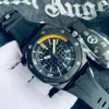 Herenpolshorloge 42 mm Volautomatisch mechanisch uurwerk Precisie stalen kast Rubberen band Originele naaldgesp Ultrahoge kwaliteit horloge 15710 Gouden horloges