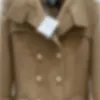 Mélanges de laine pour femmes designer BAL manteau en cachemire à double boutonnage hiver nouveau style coupe ajustée col debout longue laine noire 2NPX