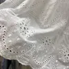 Gonne Dolce Cotone Ricamato Pizzo Floreale A-line Lungo Nero Bianco