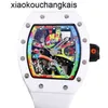 Milles Watch Automatic SuperClone KV Factory Large Dial Graffiti Hollowed with Novel and FashionableCarbon fiber sapphire Ship By FedexWCM6QSKI