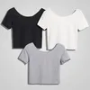 T-shirt da donna Harajuku Sexy Crop Top T-shirt femminile Poleras Mujer Girocollo Manica corta in cotone Top Femme Shirt Donna