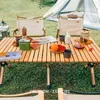 Camp Furniture Outdoor-Klapptisch, Buche, Hähnchenrollen, tragbares Camping-Picknickstuhl-Set, Frühlingsausflug