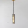 Creative Triangular Prismhänge Lamp Crystal Suspension Light Luxury Hotel Bar Cafe Bedside Copper Hanging Tak ljuskrona