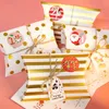 Wrap Prezent 24 zestawy świąteczne torby kreatywne Bronzing Pillow Box Świąteczne opakowanie cukierków z naklejkami