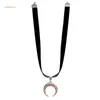 Kedjor Fashion Pendant Halsband Justerbart svart rep tjurhorn chokers