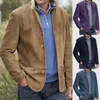 Vestes pour hommes Printemps Automne Veste pour hommes Rétro Col rabattu Lâche Manches longues Vêtements Casual All-Match Mélange Chemise Manteau Homme Tops