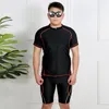 Men's Swimwear 2023 Split Swimsuit Short-sleeved Beach Water Sports Snorkeling Swimming Surfing Suit Plus Size Sunscreen Quick-drying