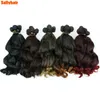 Bulk di capelli umani Fasci di tessuto ondulato profondo Estensioni dei capelli sintetici Ricci afro crespi 6 pz/lotto 14/18 pollici Fasci di capelli ondulati castani Ombre per le donne 230925