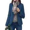 Damenjacken, Damen-Winterjacke, dicker Revers-Langarmmantel, formeller Business-Stil mit Taschen, einreihige Strickjacke
