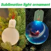 Ornements de noël en acrylique LED vierges par Sublimation avec corde rouge pour décorations d'arbre de noël, meilleure qualité