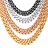 Tennis-Hip-Hop-Tenniskette, Schwarzgold, Roséversilbert, lange Halskette für Männer, Modeschmuck, trendiger 7-mm-Kubaner-Link N253R