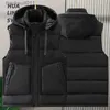 Mäns västar plus storlek S-8XL Autumn Sleeveless Jackets Men Waistcoat 2023 Nya varumärkesmode Mäns varma västkoreanska stil vadderade rockar L230925