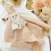 Table Napkin 6pcs 32x32cm Wedding Pink Gauze Cotton Reusable Party Christmas Decor Retro Burrs Napkins