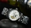 Relojes de pulsera para hombres 2023 Nuevos relojes para hombre Tourbillon Cinco agujas Reloj mecánico automático Tis 1853 Top Marca de lujo Correa de acero Hombres Moda Fase lunar