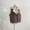 Women's Vests Lamb Wool Sleeveless Jacket Winter 2023 Warm Faux Sheepskin Vest Fleece Waistcoat Korea Style Zipper Chic Coat Female