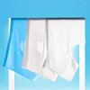 Sous-vêtements 3pcs sous-vêtements en soie de glace pour hommes 3D U convexe boxer shorts hommes culottes sans couture mince confortable respirant boxershorts