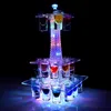 Bunte leuchtende LED-Kristall-Eiffelturm-Cocktail-Getränkehalter, Ständer, VIP-Service, Glas-Glorifier-Display-Rack, Party-Dekoration