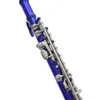 Piccolo 16 holes with E key woodwind half flute white brass with leather case