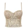 Dames Tanks Feest Ballroomkostuum Sling Lingerie Basic Bovenkleding Franse magie Glinsterende bling Cropped tops Sexy korsetten Top